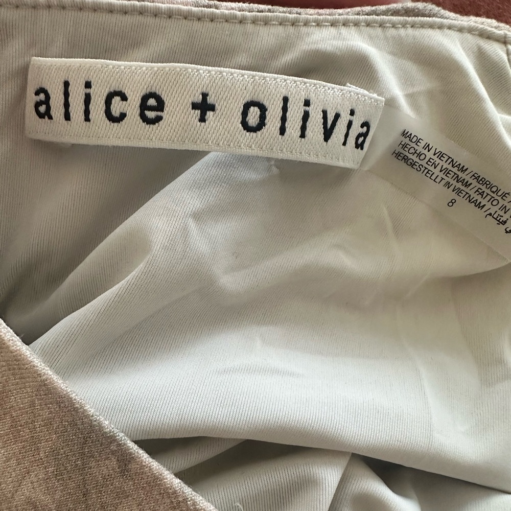 Alice + Olivia Beige Maxi Dress with Green and Burgundy Floral Print - Picture 5 of 8